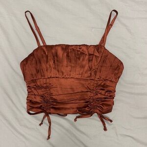 Forever 21 Rust Ruched Crop Top